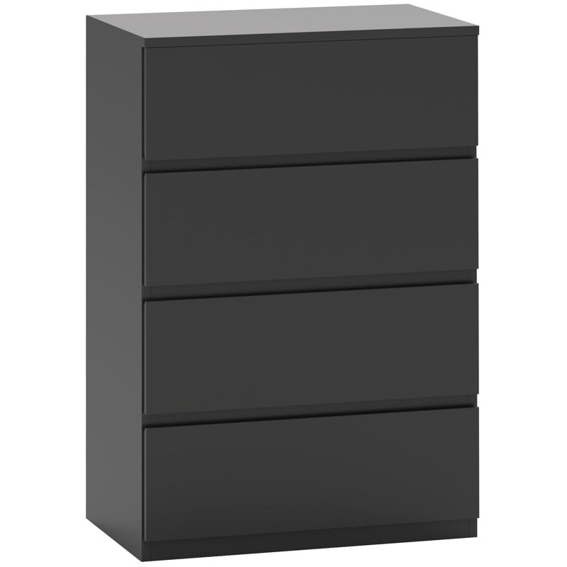 HOMCOM Chest of Drawers, 4-Drawer Storage Cabinets, Modern Dresser, Storage Drawer Unit for Bedroom