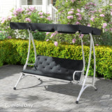 Outsunny 3 Seater Bench Pad, Garden Chair Cushion with Back and Ties for Indoor and Outdoor Use, 98 x 150 cm, Black