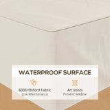 Outsunny Garden Furniture Covers Waterproof, 600D Oxford Outdoor Furniture Cover with 4 Air Vents, 275 x 208 x 78 cm, Beige
