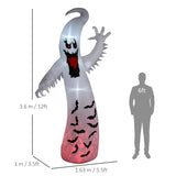 Outsunny 11.8ft Scary Inflatable Ghost Halloween Decoration, with Accessories