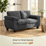 HOMCOM 2 Seater Sofa, 156cm Chenille Loveseat Sofa, Dark Grey