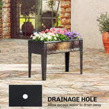 Outsunny Raised Planter, Metal Raised Garden Bed on Legs with Drainage Hole and Foot Covers, Black