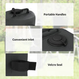 Outsunny Set of 4 Gazebo Weights Sand Bags, Gazebo Water Weights Bags with Carry Handles for Garden Marquee, Parasol, Black