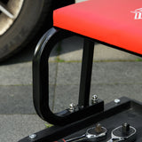 HOMCOM Workshop Stool, Rolling Machine Stool with 360 Swivel, Padded Seat, Tool Tray, Red