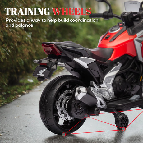 AIYAPLAY 12V Honda Licensed Kids Electric Motorbike w/ Music, Safety lights, Early Education Function, for Ages 3-6 Years, Red