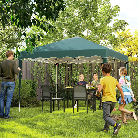 Outsunny 3 x 3cm Adjustable Height Pop-Up Gazebo, with Bag - Green