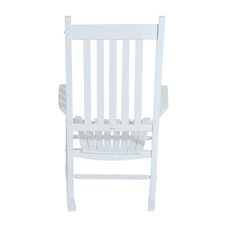 Outsunny Outdoor Porch Rocking Chair Armchair Wooden Patio Rocker Balcony Deck Garden Seat White