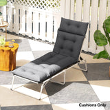 Outsunny Sun Lounger Cushions Only, 190x56x10cm Garden Lounge Chair Cushions, UPF20+ 220gsm Fabric, Thick Sunbed Replacement Pads with 6 Ties, Dark Grey