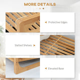 HOMCOM 3-Tier Shoe Rack, Bamboo Shoe Storage Organizer with Slatted Shelves, Free Standing Shoe Shelf Stand for 9 Pairs of Shoes for Entryway, Hallway, Natural