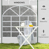 Outsunny Gazebo Side Panels, 2 Pack Sides Replacement, for 3x3(m) or 3x6m Pop Up Gazebo, with Windows and Doors, White