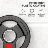 SPORTNOW Olympic Weight Plates, 2"/5cm Weight Disc Pair with Tri-Grips, 2 x 2.5kg Dumbbell Plates for Weightlifting and Strength Training Home Gym Fitness Workout, Black