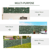 Outsunny 1-Piece Artificial Leaf Hedge Screen Privacy Fence Panel for Garden Outdoor Indoor Decor, Dark Green, 2.4M x 1M