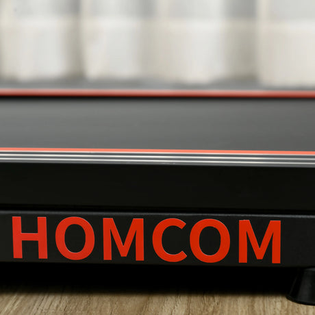 HOMCOM Foldable Walking Treadmill, with LED Display and Wheels, for Home, Office, Gym, Red