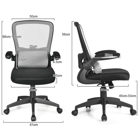 Lightweight Mesh Office Chair with Lumbar Support-Grey