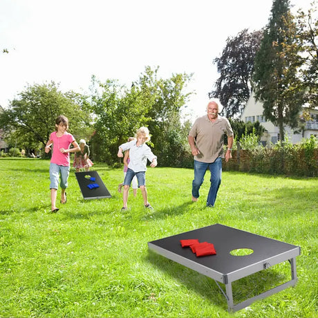 Cornhole Set with Foldable Design & Side Handle for Easy Movement