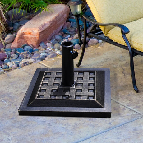 Patio Market Umbrella Base with Adjustable Screw Mechanism for Garden