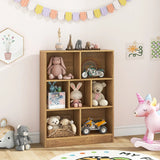 7-Cube Bookshelf with 2 Anti-Tipping Kits for Living Room Bedroom Kids Room-Natural
