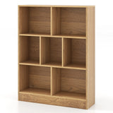 7-Cube Bookshelf with 2 Anti-Tipping Kits for Living Room Bedroom Kids Room-Natural