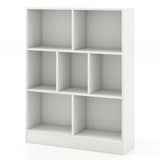 7-Cube Bookshelf with 2 Anti-Tipping Kits for Living Room Bedroom Kids Room-White