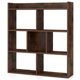 7 Cubes Open-back Bookshelf Home Storage Display Shelf-Coffee