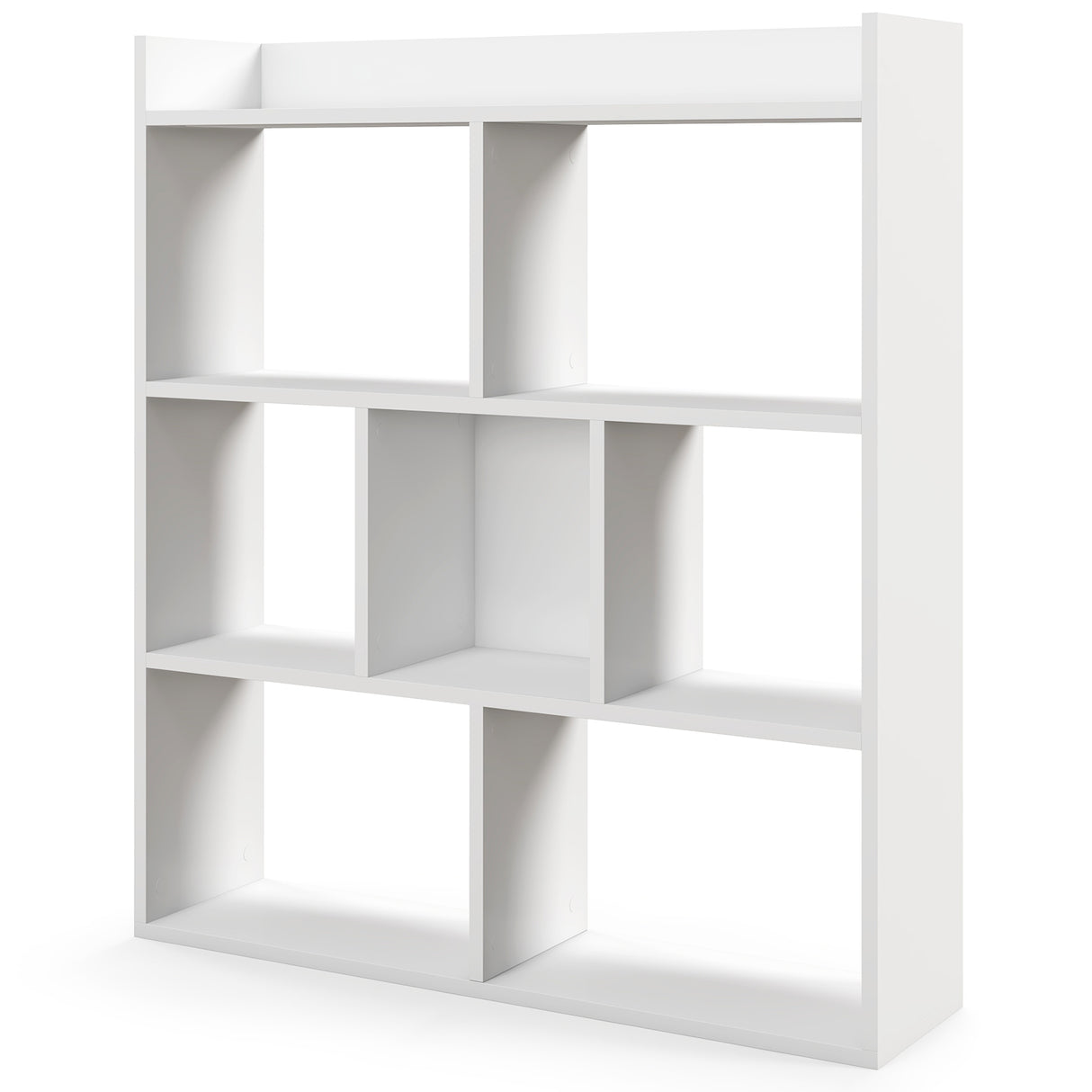 7 Cubes Open-back Bookshelf Home Storage Display Shelf-White