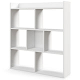 7 Cubes Open-back Bookshelf Home Storage Display Shelf-White
