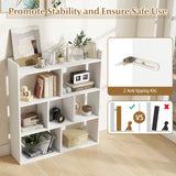 7 Cubes Open-back Bookshelf Home Storage Display Shelf-White