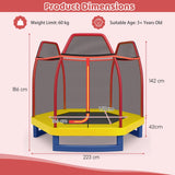 7 Feet Kids Recreational Bounce Jumper Trampoline-Red