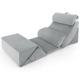 7-piece orthopedic wedge pillow set with washable cover, adjustable bed wedge pillow