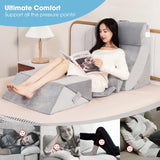 7-piece orthopedic wedge pillow set with washable cover, adjustable bed wedge pillow