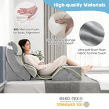7-piece orthopedic wedge pillow set with washable cover, adjustable bed wedge pillow