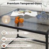27.5 Inch Home Square Tea Table with Heavy-duty Metal Frame-Gray