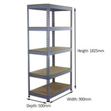 Q-Rax Grey Shelving Units - 90cm x 180cm x 50cm