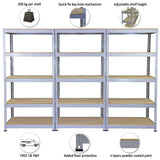 3 x Q-Rax Metal Racking Units 90 x 50 x 180cm Grey