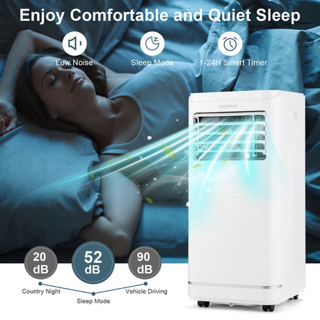 7000/9000 BTU 3-in-1 Portable Air Conditioner with Remote Control and 24H Timer-7000 BTU