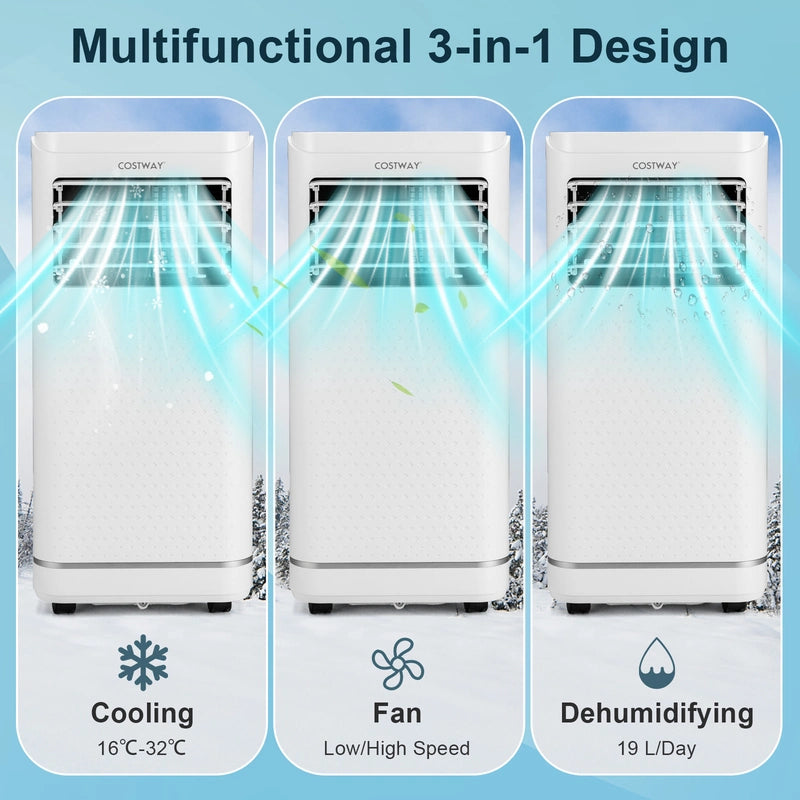 7000/9000 BTU 3-in-1 Portable Air Conditioner with Remote Control and 24H Timer-7000 BTU
