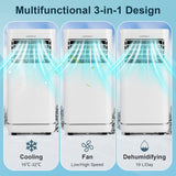 7000/9000 BTU 3-in-1 Portable Air Conditioner with Remote Control and 24H Timer-7000 BTU