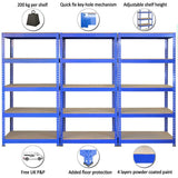 Q-Rax Blue Shelving Units - 90cm x 180cm x 50cm