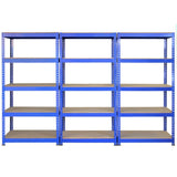 3 x Q-Rax Metal Racking Units 90 x 50 x 180cm Blue