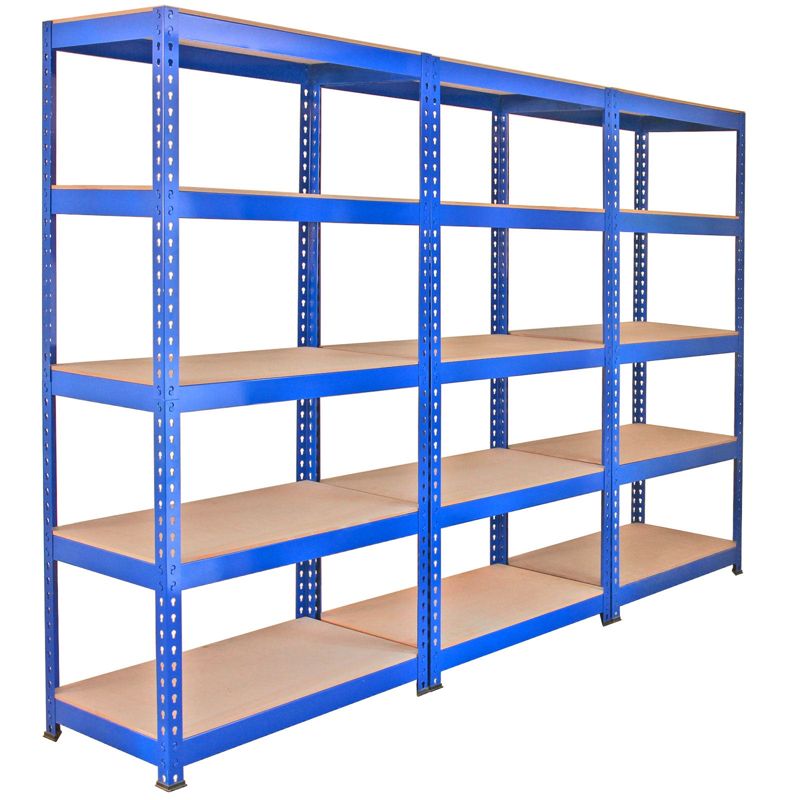 3 x Q-Rax Metal Racking Units 90 x 50 x 180cm Blue