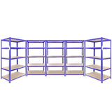 3 x Q-Rax Racking Blue 90 x 50 x 180cm + 2 x Racking Blue 120 x 50 x 180cm