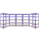 3 x Q-Rax Racking Blue 90 x 50 x 180cm + 2 x Racking Blue 120 x 50 x 180cm