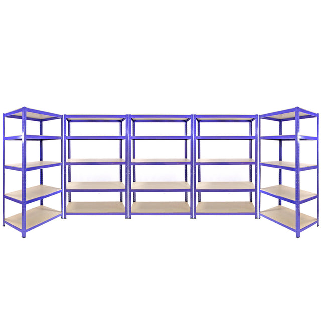 3 x Q-Rax Blue 120 x 50 x 180cm & 2 x Racking Blue 90 x 50 x 180cm