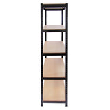 Monster Racking T-Rax Warehouse & Garage Metal Shelving, Black, 90cm W, 45cm D, Set of 5