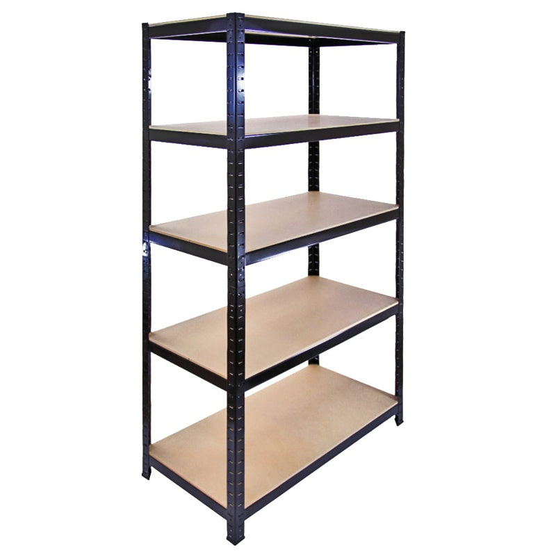 Monster Racking T-Rax Warehouse & Garage Metal Shelving, Black, 90cm W, 45cm D, Set of 5