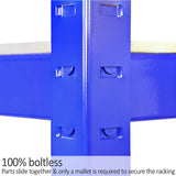 Monster Racking T-Rax Metal Storage Shelves, Blue, 90cm W, 45cm D, Set of 5