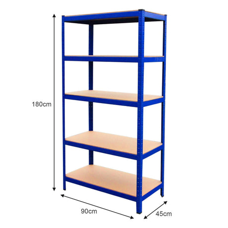 9 x T-Rax Blue Metal Racking Units 90cm x 45cm x 180cm
