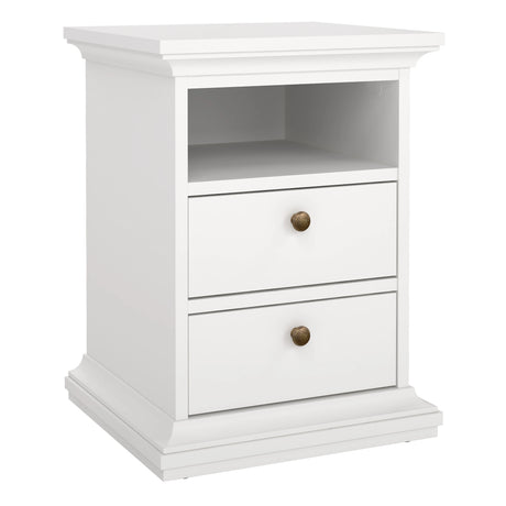 Paris Bedside 2 Drawers in White