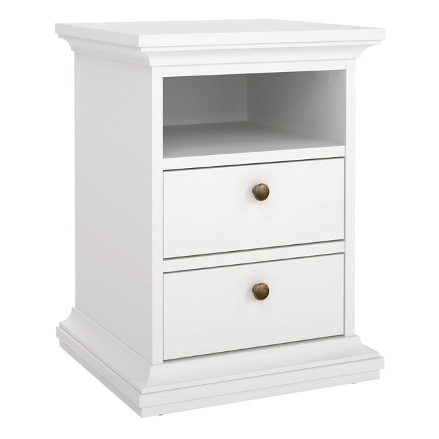 Paris Bedside 2 Drawers in White