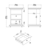 Paris Bedside 2 Drawers in White